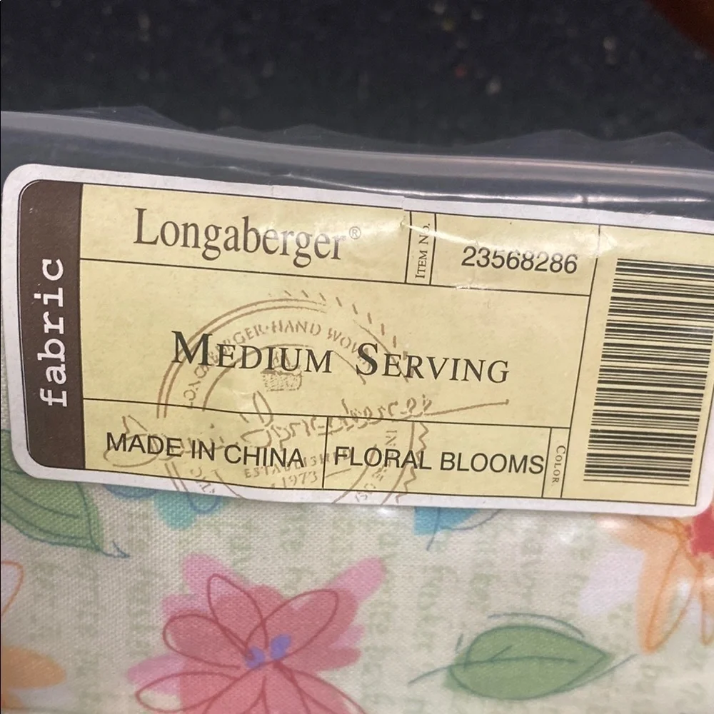 Longaberger medium serving Floral Blooms Fabric basket lining